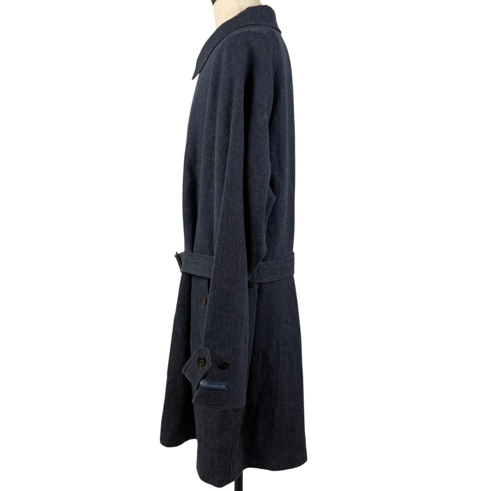 Polo Ralph Lauren Balmacaan Coat Mens 52R Navy Reversible Linen Wool Italy NWT - Picture 4 of 16